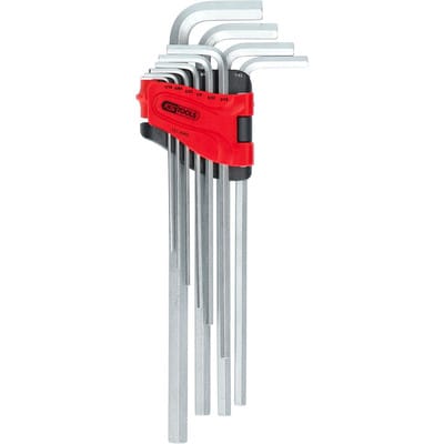 KS Tools Innensechskant-Winkelstiftschlüssel-Satz, extra lang, 10-tlg. Zoll