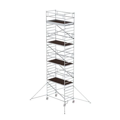 MUNK Rollgerüst 1,35 x 2,45 m mit Ausleger und Doppel-Plattform, Plattformhöhe 8,35 m
