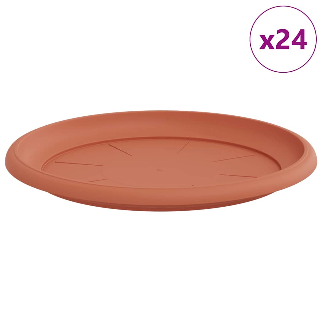 Maison Exclusive - Runde Blumenplatte 24 Stk. Ziegelrot Ø 27 X 2,