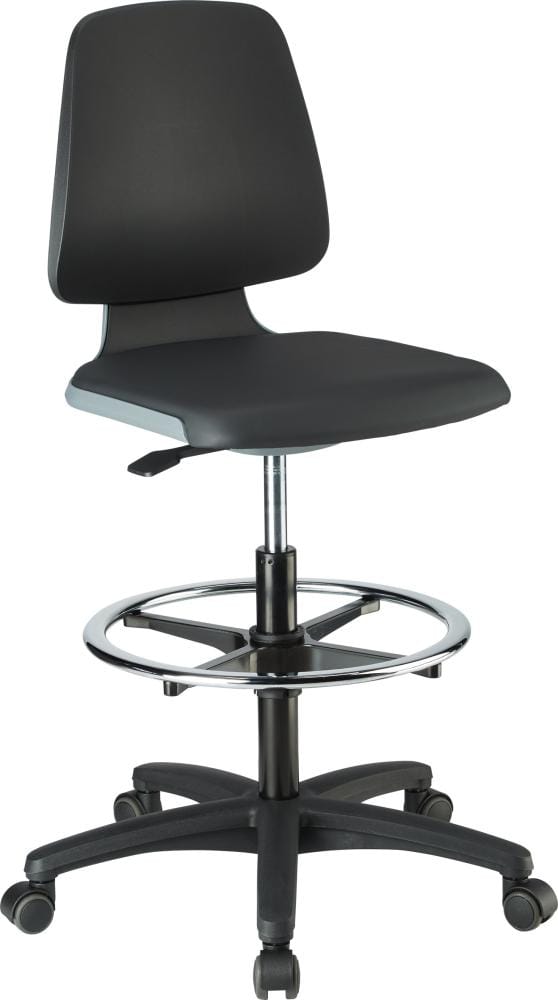 bimos Arbeitsstuhl Labsit 4, K-Leder anthrazit Sitzhöhe 560-810 mm