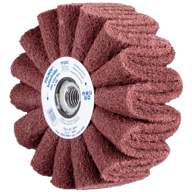 PFERD TOOLS POLINOX Vlies-Schleifrad PNG Ø 125x50mm Gewinde M14 A280 für Feinschliff und Finish