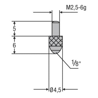 Helios-Preisser Messeinsatz M2,5mm Kugel- einsatz 1/8