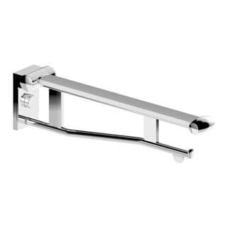 Keuco WC-Stützklappgriff Plan Care 700mm, abn., Alu silber-elox/lichtgrau
