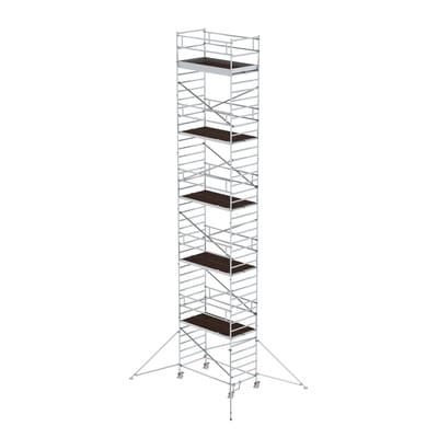 MUNK Rollgerüst 1,35 x 2,45 m mit Ausleger und Doppel-Plattform, Plattformhöhe 11,35 m