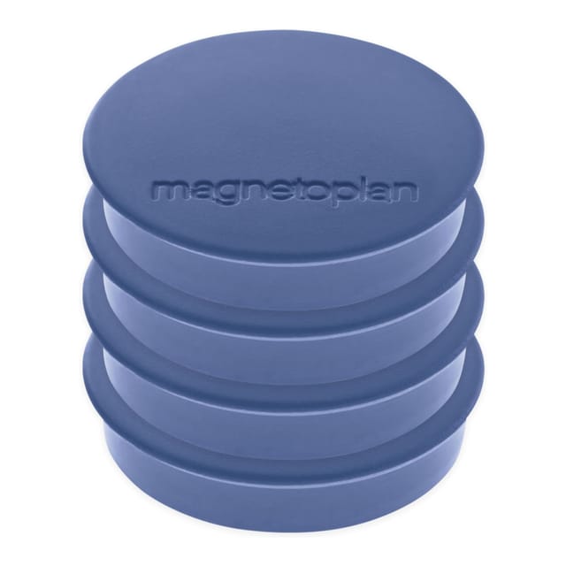Magnetoplan Magnet Discofix Standard auf Blisterkarte, 4 Stück, dunkelblau