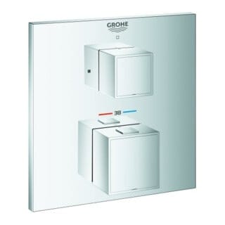 Grohe Fertigmontageset Grohtherm Cube UP-Brausethermostat, mit Absperrventil, chrom