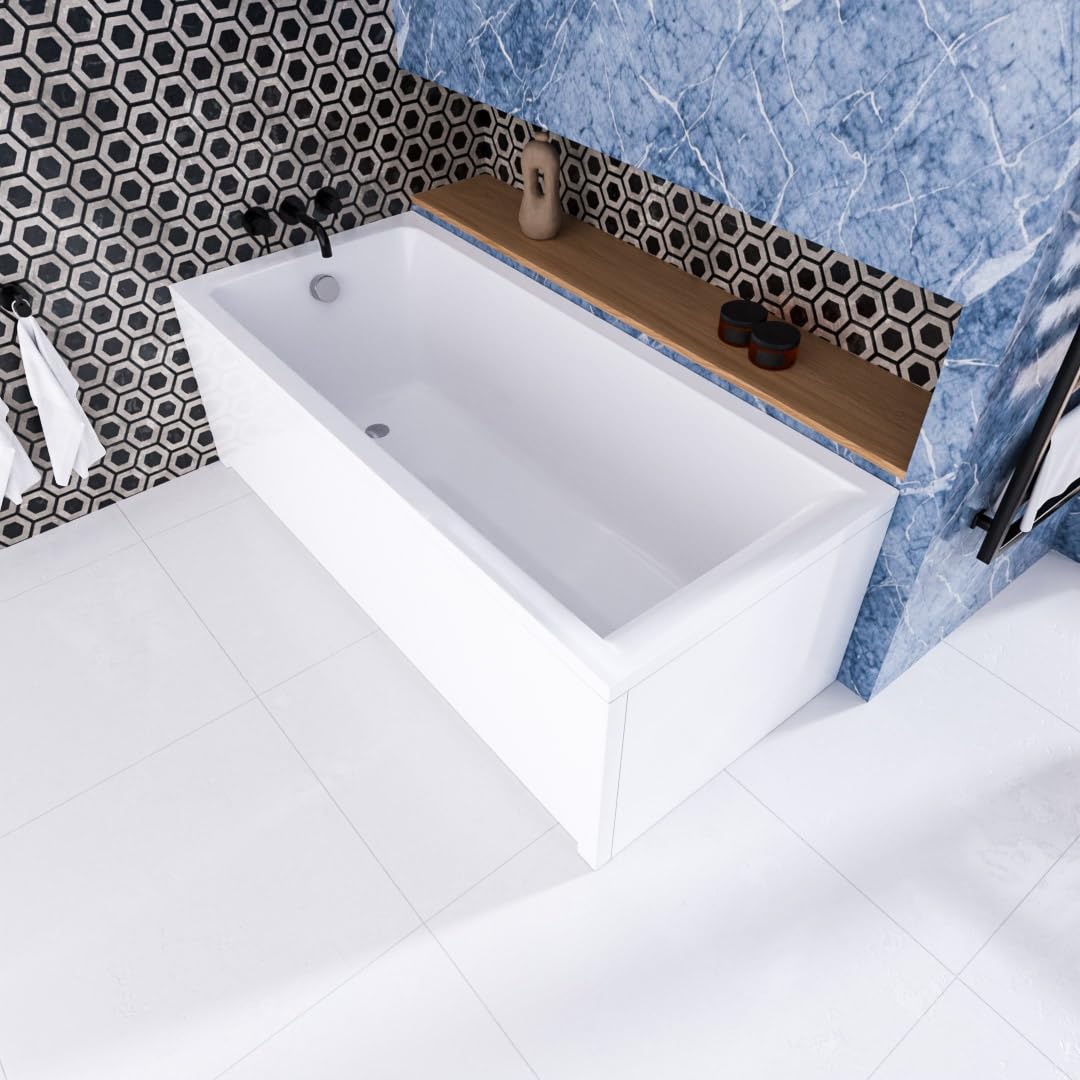 Ecolam Badewanne Savia 170x75 Schürze Wanne Acrylwanne Rechteck Ablauf Füße