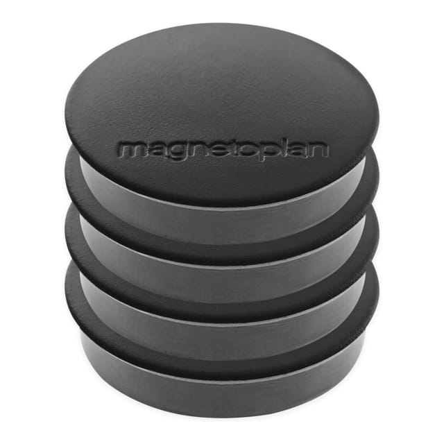 Magnetoplan Magnet Discofix Standard auf Blisterkarte, 4 Stück, schwarz
