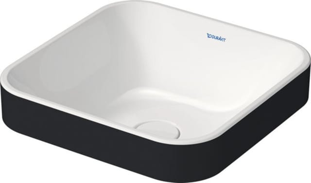 Duravit Aufsatzwaschtisch Happy D.2 Plus 40x40, gs, o HL, ÜL, HLB, we/anthr. ma