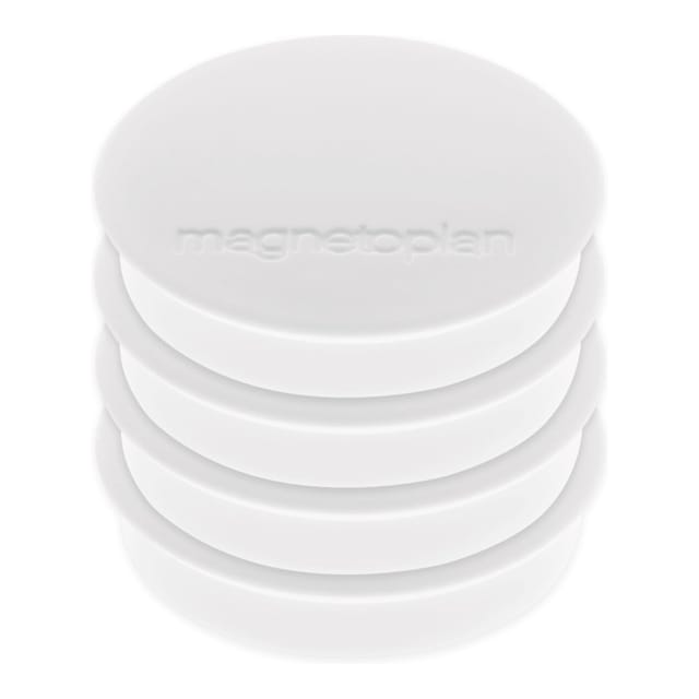 Magnetoplan Magnet Discofix Standard auf Blisterkarte, 4 Stück, weiß
