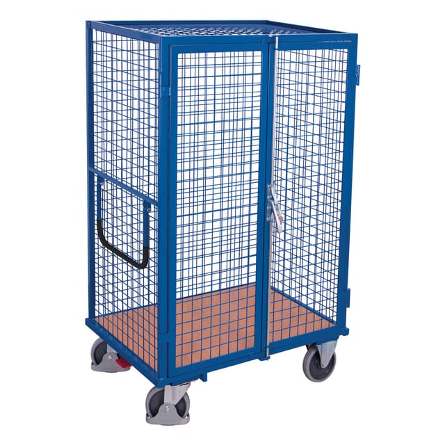 VARIOfit Etagenwagen fest verschweißt 1.045 x 685 mm Drahtgitterwände Doppelflügeltür mit Basquille-Verschluss