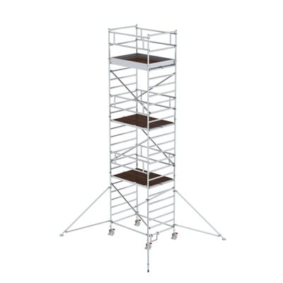 MUNK Rollgerüst 1,35 x 1,80 m mit Ausleger und Doppel-Plattform, Plattformhöhe 6,35 m