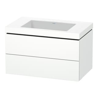 Duravit Waschtischunterschrank c-bonded L-Cube 80x48cm, o HL, we. matt, 2 Schub., wandhängend