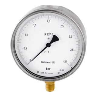 Riegler Feinmessmanometer, G 1/2 radial unten, -1 / 0,0 bar, Ã˜ 160, 1158