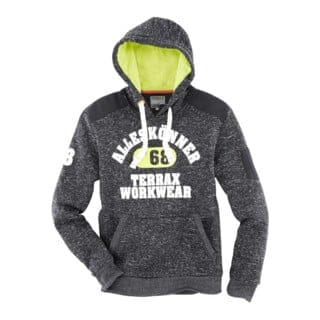 TERRAX Workwear Strickfleecehoody Gr. S schwarz melange/lime
