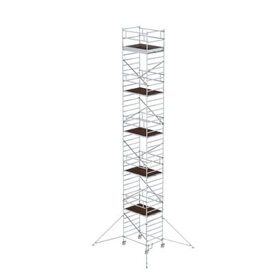 MUNK Rollgerüst 1,35 x 1,80 m mit Ausleger und Doppel-Plattform, Plattformhöhe 11,35 m