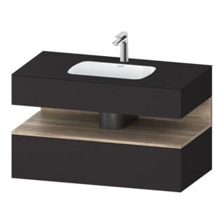 Duravit Einbauwaschtisch-Möbel-Set Qatego 100x55x60cm, E Ma/Gra m, Kon-WTU, B