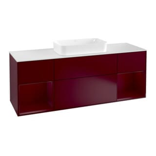 V&B Waschtischunterschrank Abdeckplatte wh. m Finion 160x60cm, Reg Peo m lacquer, Peony Matt