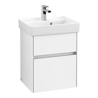 V&B Waschtischunterschrank Collaro 46x54,6x37,4cm, WT mi, LED, glo wh.