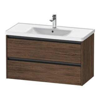 Duravit Waschtischunterschrank Ketho.2 98,4x45,5cm, Nussb dkl., 2 Schub., wandhängend
