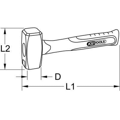 KS Tools EDELSTAHL Fäustel mit Fiberglasstiel, 6300g