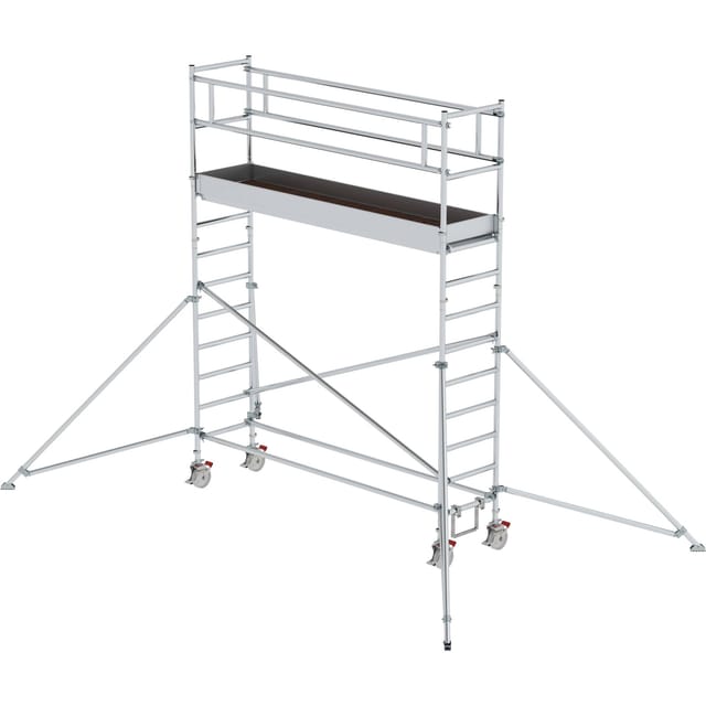 MUNK Rollgerüst 0,75 x 3,0 m mit Plattform im 2-m-Abstand und Ausleger, Plattformhöhe 3 m