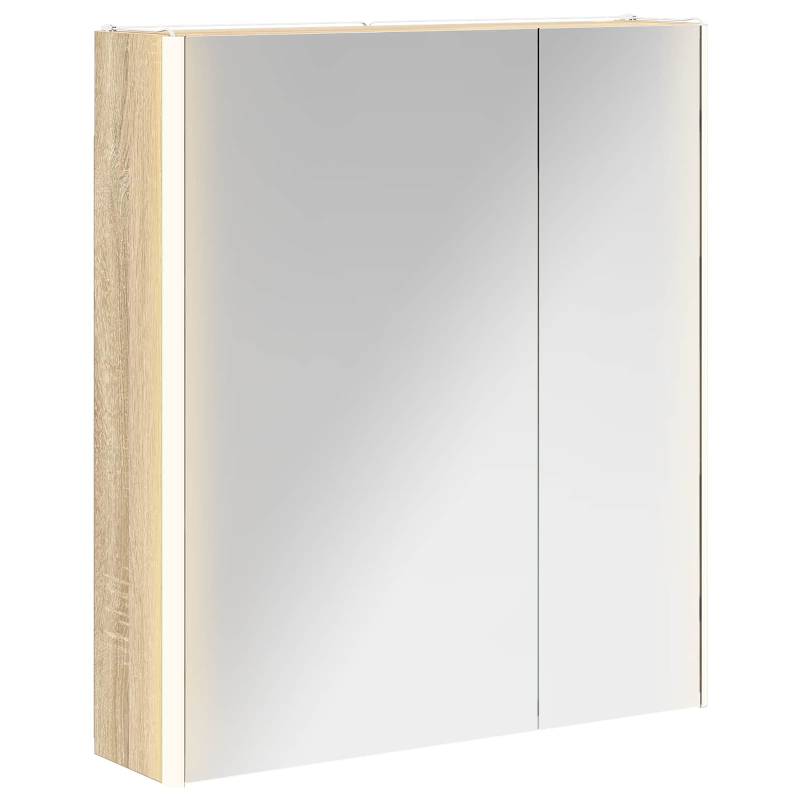 Vidaxl Bathroom Mirror Cabinet Sonoma Oak 63.5 X 15.5 X 70 Cm