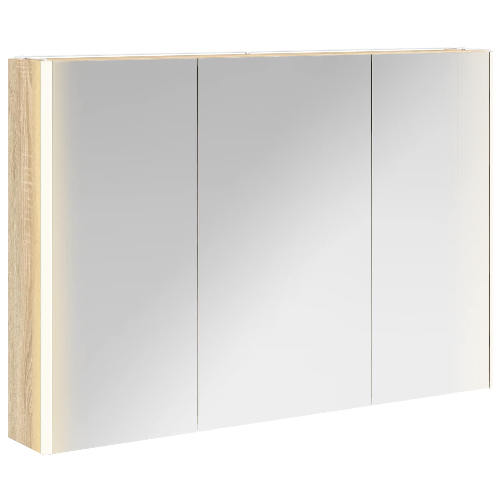 Vidaxl Bathroom Mirror Cabinet Sonoma Oak 103.5 X 15.5 X 70 Cm