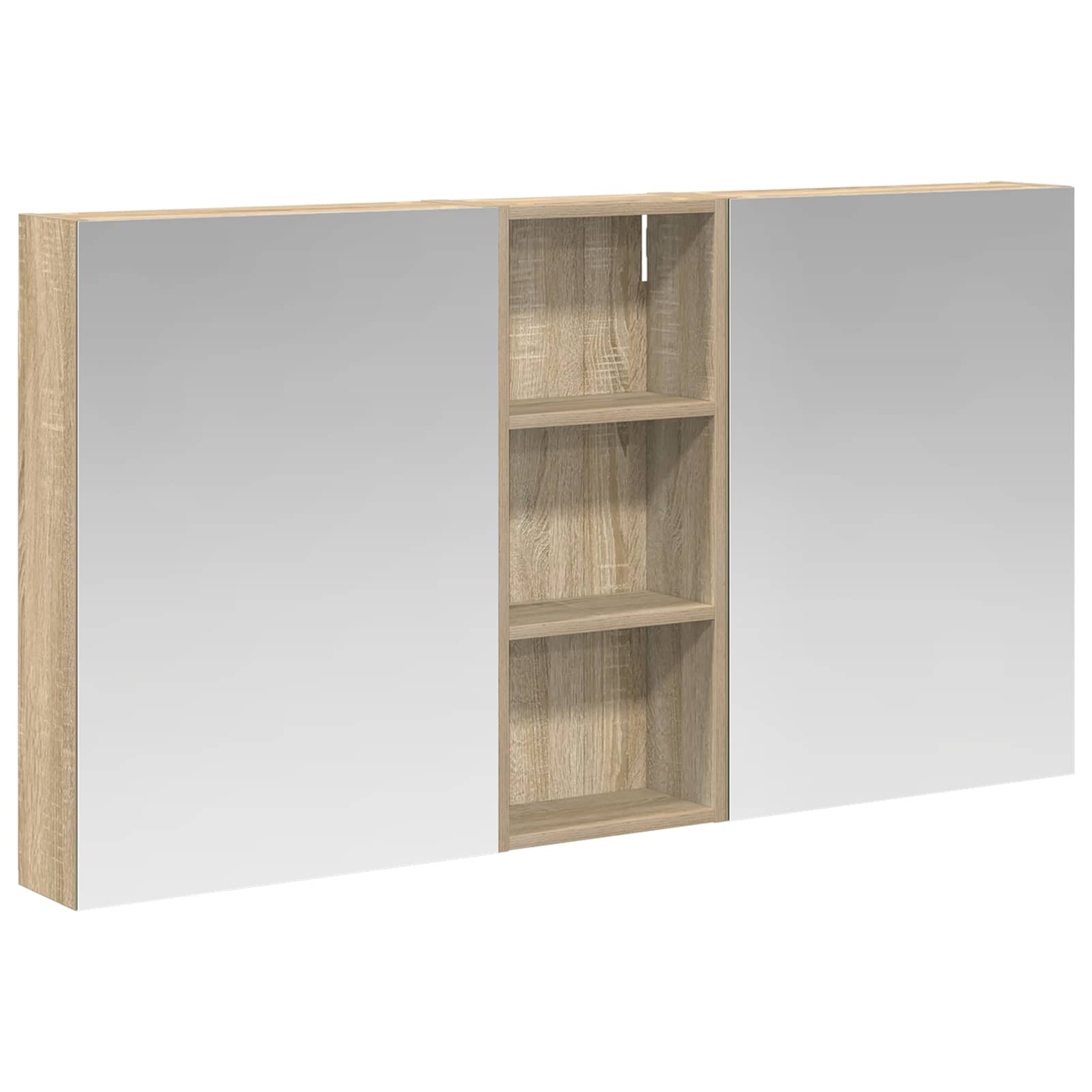 Badezimmerschrank-set 3 Stk. 130 X 14,5 X 70 Cm Holzwerkstoff Vidaxl