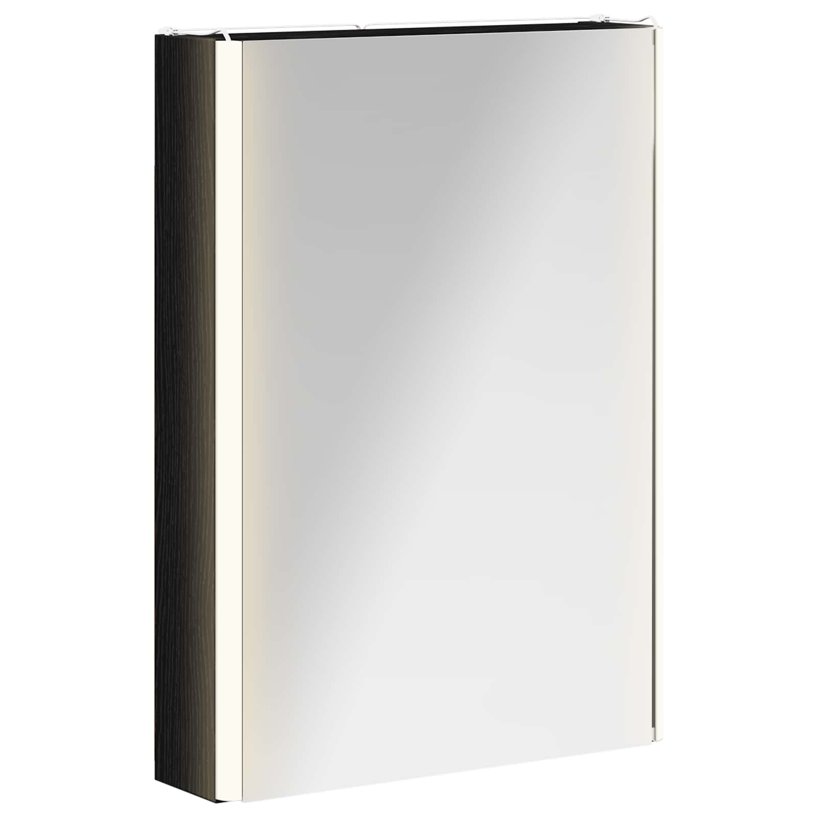 Vidaxl Bathroom Mirror Cabinet Black Oak 43 X 11.5 X 60.5 Cm