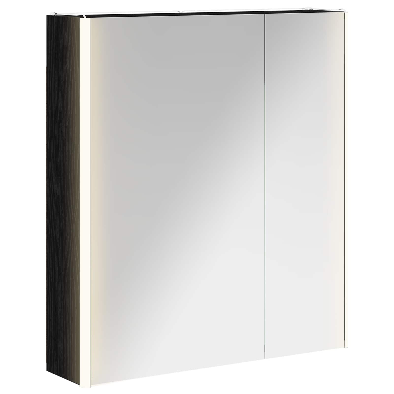 Vidaxl Bathroom Mirror Cabinet Black Oak 63.5 X 15.5 X 70 Cm