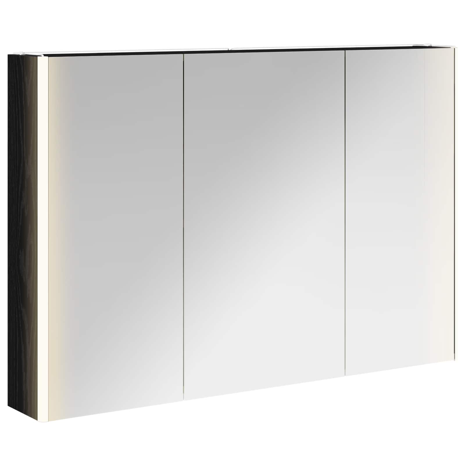 Vidaxl Bathroom Mirror Cabinet Black Oak 103.5 X 15.5 X 70 Cm