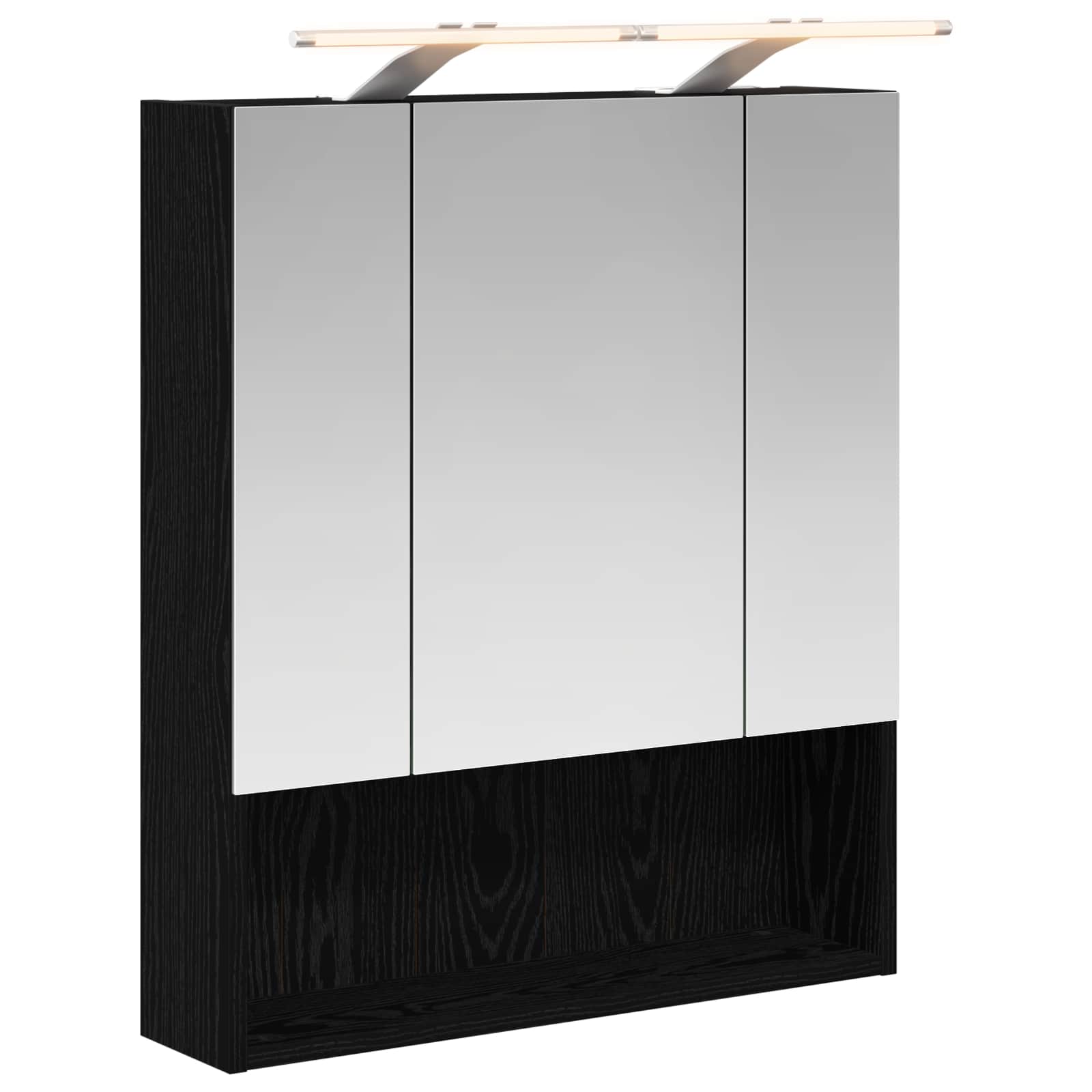 Badezimmerspiegelschrank Schwarz Eichen-optik 60 X 14,5 X 70 Cm Vidaxl