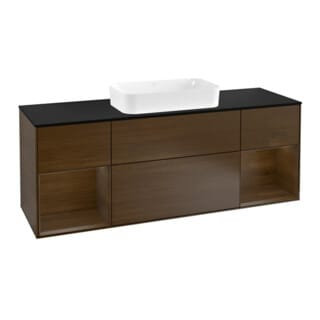 V&B Waschtischunterschrank Abdeckplatte bla m Finion 160x60cm, Reg wal Veneer, Walnut veneer