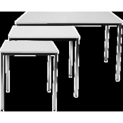 Tisch 800x800 mm chrom/lichtgrau