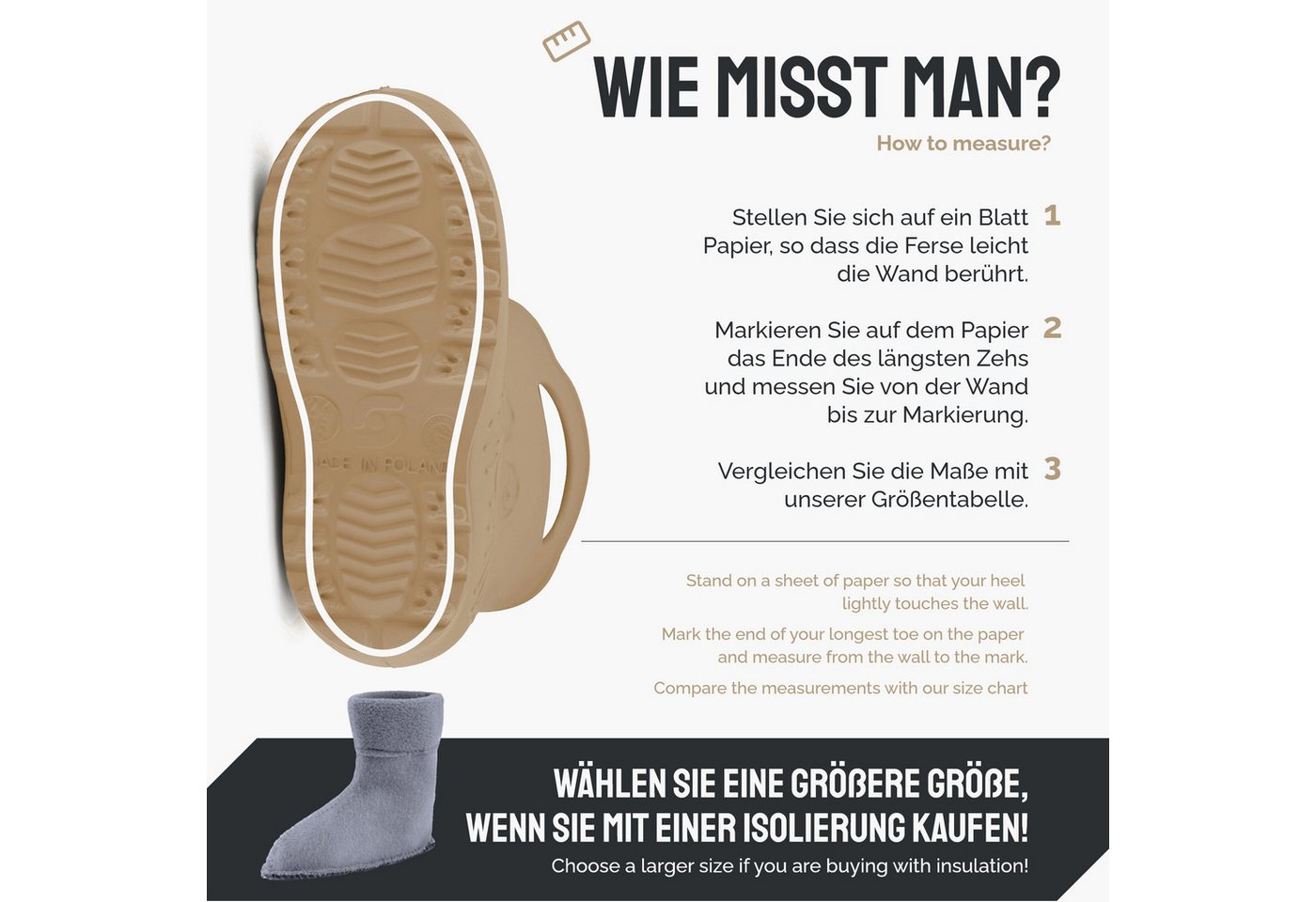 Ladeheid Eva Kinder Jungen Mädchen Gummistiefel Regenschuhe Gefüttert La-ca-03 (kamel/grau, 24/25 Eu) Bild 2