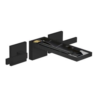 hansgrohe Fertigset Axor MyEdition 3-Loch-Waschtischarmatur, Wandmont., o. Pl., matt-sw