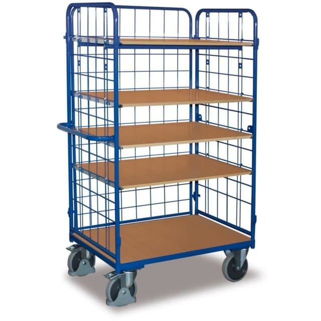 VARIOfit Etagenwagen hoch 1.000 x 600 mm 5 Böden 3 Wände