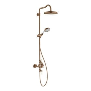 hansgrohe Showerpipe Axor Montreux m TH, Kopfbrause, 240mm, 1j, brush. r gol