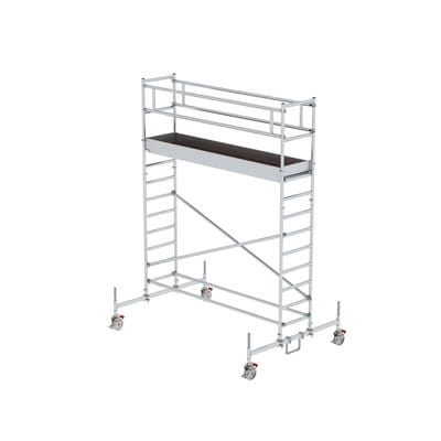 MUNK Rollgerüst 0,75 x 3,0 m mit Plattform im 2-m-Abstand und Fahrbalken, Plattformhöhe 3 m