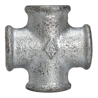 Riegler Kreuzstück 180, 4 x IG, Rp 1/2, schwarzer Temperguss feuerverz.