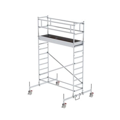 MUNK Rollgerüst 0,75 x 2,45 m mit Plattform im 2-m-Abstand und Fahrbalken, Plattformhöhe 3 m