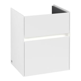 V&B Waschtischunterschrank Collaro 46x54,6x37,4cm, WT mi, LED, wh. ma