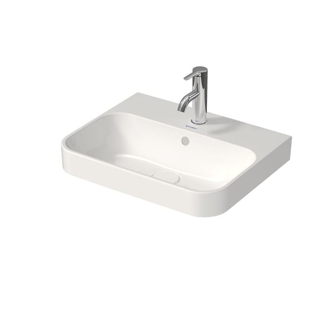 Duravit Aufsatzwaschtisch Happy D.2 Plus 50x40cm, gs, o. HL, m ÜL, HLB, anthr. ma