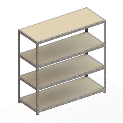 Meta Weitspannregal Speed Rack 1970 x 2000 x 800 mm verzinkt + 4 Fachebenen + Spanplatten