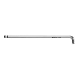 PB Swiss Tools 6-kant-Winkelschraubendreher 90° - 100° lang, mit Kugelkopf und kurzem Schenkel verchromt, Sechskant: 8 mm