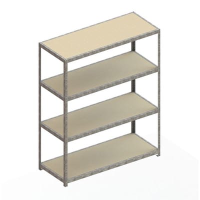 Meta Weitspannregal Speed Rack 2470 x 2000 x 800 mm verzinkt + 4 Fachebenen + Spanplatten