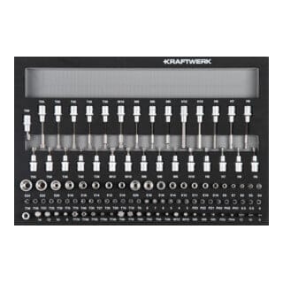 Kraftwerk Steckschlüssel-Einlage 1/4" + 3/8"+ 1/2" 107-tlg.