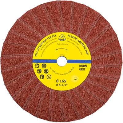 Klingspor FSR 618 Schleifmopräder, 165 x 14 mm Korn 40 Einreihig 2 Lamellen pro Paket