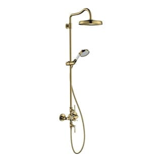 hansgrohe Showerpipe Axor Montreux m TH, Kopfbrause, 240mm, 1j, pol. gol opt